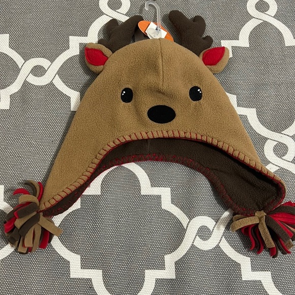 Christmas Reindeer Fleece Hat - Picture 1 of 1